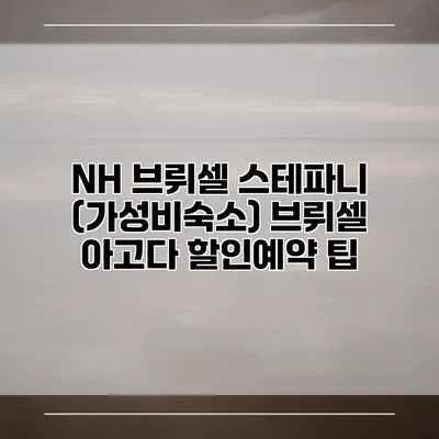 NH 브뤼셀 스테파니 (가성비숙소) 브뤼셀 아고다 할인예약 팁