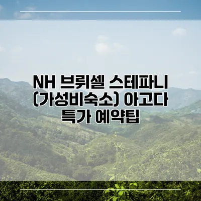NH 브뤼셀 스테파니 (가성비숙소) 아고다 특가 예약팁