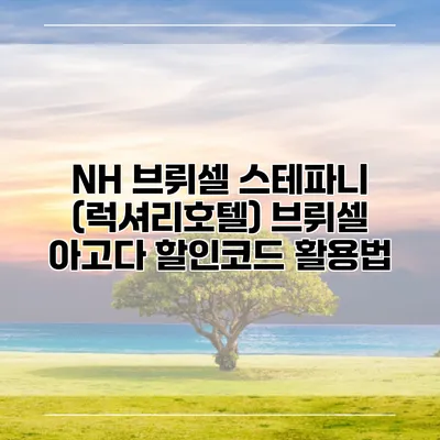 NH 브뤼셀 스테파니 (럭셔리호텔) 브뤼셀 아고다 할인코드 활용법