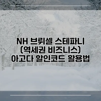 NH 브뤼셀 스테파니 (역세권 비즈니스) 아고다 할인코드 활용법