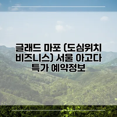 글래드 마포 (도심위치 비즈니스) 서울 아고다 특가 예약정보