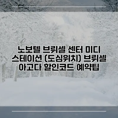 노보텔 브뤼셀 센터 미디 스테이션 (도심위치) 브뤼셀 아고다 할인코드 예약팁