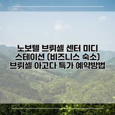 노보텔 브뤼셀 센터 미디 스테이션 (비즈니스 숙소) 브뤼셀 아고다 특가 예약방법