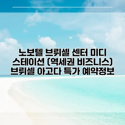 노보텔 브뤼셀 센터 미디 스테이션 (역세권 비즈니스) 브뤼셀 아고다 특가 예약정보