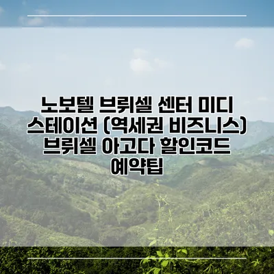 노보텔 브뤼셀 센터 미디 스테이션 (역세권 비즈니스) 브뤼셀 아고다 할인코드 예약팁