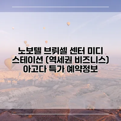 노보텔 브뤼셀 센터 미디 스테이션 (역세권 비즈니스) 아고다 특가 예약정보