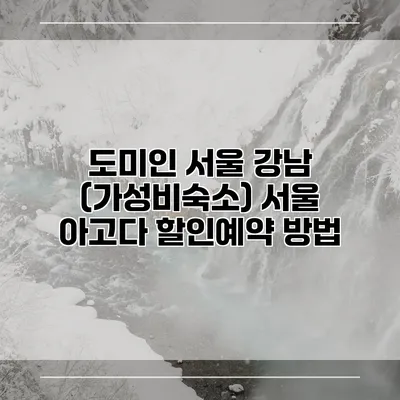 도미인 서울 강남 (가성비숙소) 서울 아고다 할인예약 방법