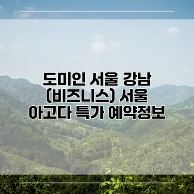 도미인 서울 강남 (비즈니스) 서울 아고다 특가 예약정보