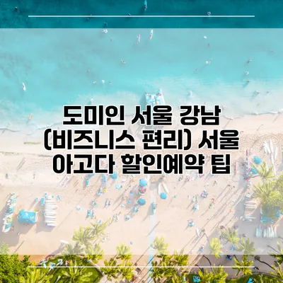 도미인 서울 강남 (비즈니스 편리) 서울 아고다 할인예약 팁