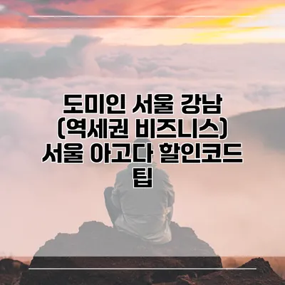 도미인 서울 강남 (역세권 비즈니스) 서울 아고다 할인코드 팁