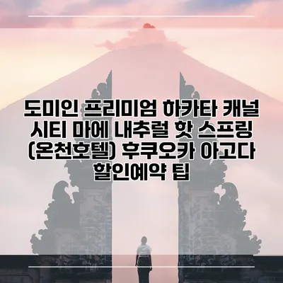 도미인 프리미엄 하카타 캐널 시티 마에 내추럴 핫 스프링 (온천호텔) 후쿠오카 아고다 할인예약 팁