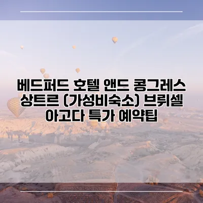 베드퍼드 호텔 앤드 콩그레스 상트르 (가성비숙소) 브뤼셀 아고다 특가 예약팁