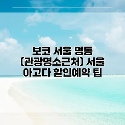 보코 서울 명동 (관광명소근처) 서울 아고다 할인예약 팁