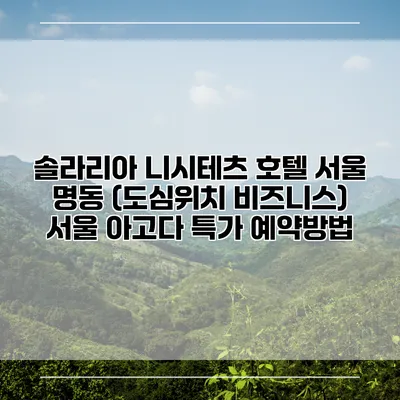 솔라리아 니시테츠 호텔 서울 명동 (도심위치 비즈니스) 서울 아고다 특가 예약방법