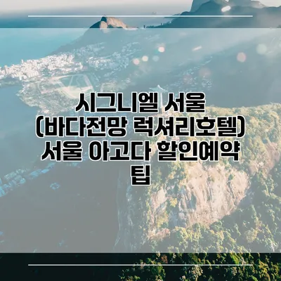 시그니엘 서울 (바다전망 럭셔리호텔) 서울 아고다 할인예약 팁