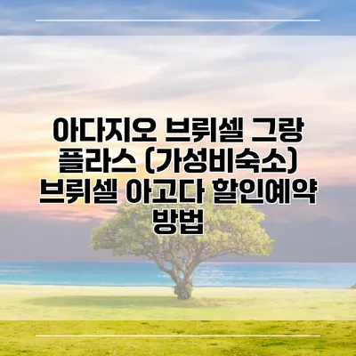 아다지오 브뤼셀 그랑 플라스 (가성비숙소) 브뤼셀 아고다 할인예약 방법