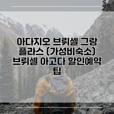 아다지오 브뤼셀 그랑 플라스 (가성비숙소) 브뤼셀 아고다 할인예약 팁
