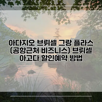 아다지오 브뤼셀 그랑 플라스 (공항근처 비즈니스) 브뤼셀 아고다 할인예약 방법