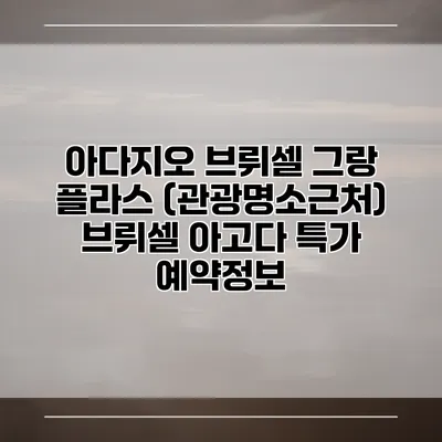 아다지오 브뤼셀 그랑 플라스 (관광명소근처) 브뤼셀 아고다 특가 예약정보