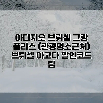 아다지오 브뤼셀 그랑 플라스 (관광명소근처) 브뤼셀 아고다 할인코드 팁
