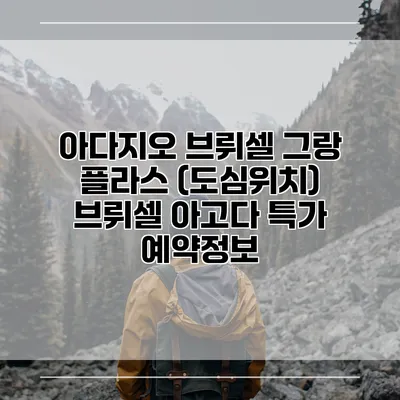 아다지오 브뤼셀 그랑 플라스 (도심위치) 브뤼셀 아고다 특가 예약정보