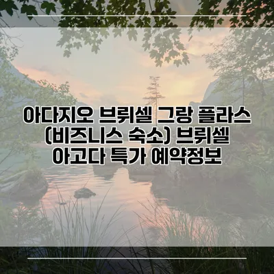 아다지오 브뤼셀 그랑 플라스 (비즈니스 숙소) 브뤼셀 아고다 특가 예약정보