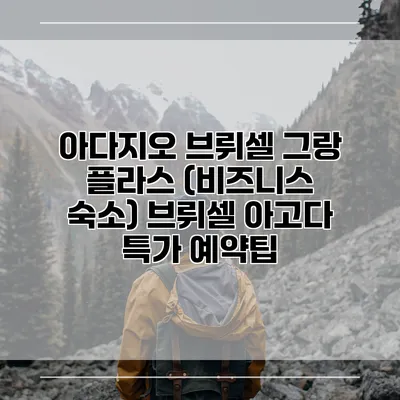 아다지오 브뤼셀 그랑 플라스 (비즈니스 숙소) 브뤼셀 아고다 특가 예약팁