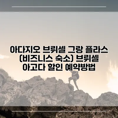 아다지오 브뤼셀 그랑 플라스 (비즈니스 숙소) 브뤼셀 아고다 할인 예약방법