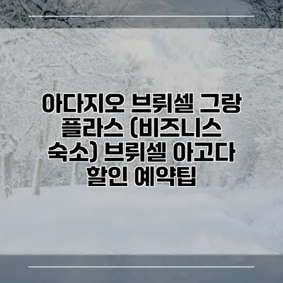 아다지오 브뤼셀 그랑 플라스 (비즈니스 숙소) 브뤼셀 아고다 할인 예약팁