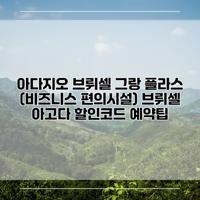 아다지오 브뤼셀 그랑 플라스 (비즈니스 편의시설) 브뤼셀 아고다 할인코드 예약팁