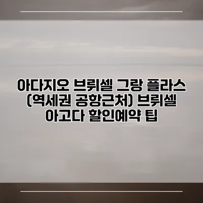 아다지오 브뤼셀 그랑 플라스 (역세권 공항근처) 브뤼셀 아고다 할인예약 팁