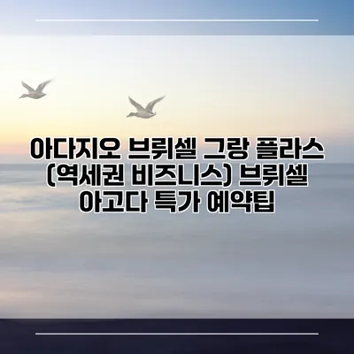 아다지오 브뤼셀 그랑 플라스 (역세권 비즈니스) 브뤼셀 아고다 특가 예약팁