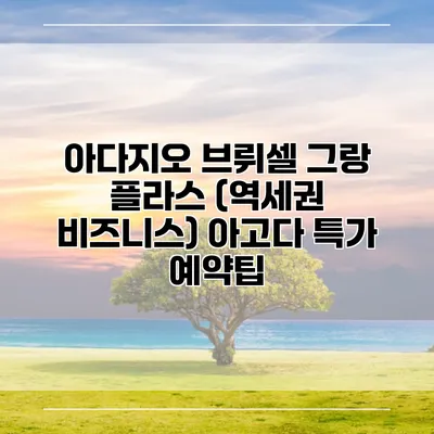 아다지오 브뤼셀 그랑 플라스 (역세권 비즈니스) 아고다 특가 예약팁