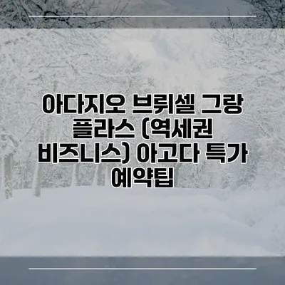 아다지오 브뤼셀 그랑 플라스 (역세권 비즈니스) 아고다 특가 예약팁