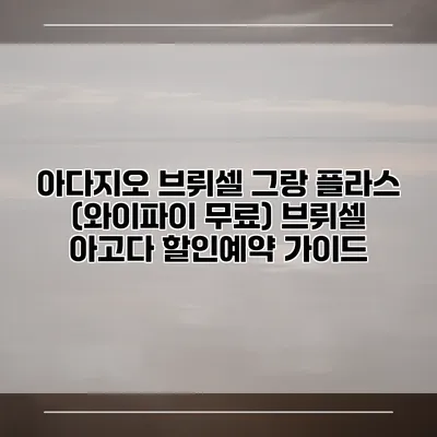아다지오 브뤼셀 그랑 플라스 (와이파이 무료) 브뤼셀 아고다 할인예약 가이드