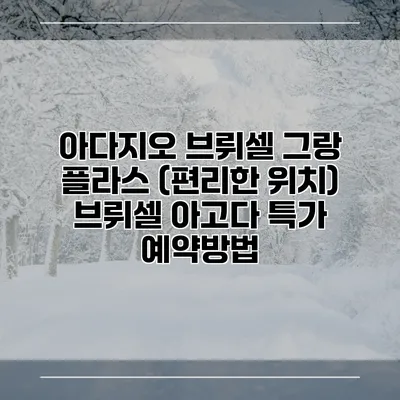 아다지오 브뤼셀 그랑 플라스 (편리한 위치) 브뤼셀 아고다 특가 예약방법
