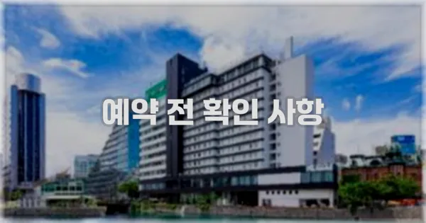 예약 전 확인 사항