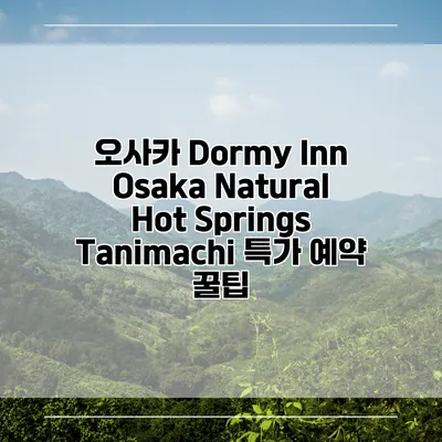 오사카 Dormy Inn Osaka Natural Hot Springs Tanimachi 특가 예약 꿀팁