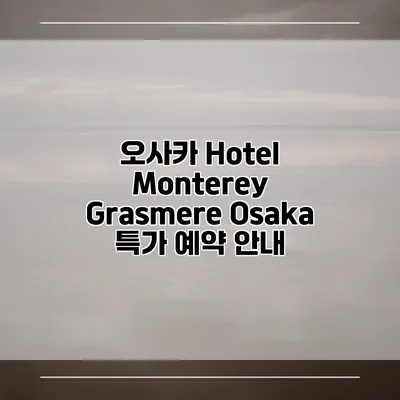 오사카 Hotel Monterey Grasmere Osaka 특가 예약 안내