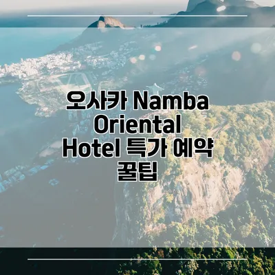 오사카 Namba Oriental Hotel 특가 예약 꿀팁