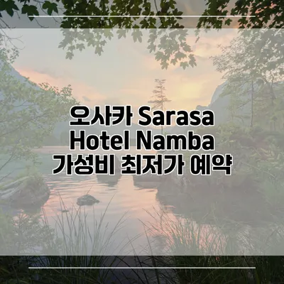 오사카 Sarasa Hotel Namba 가성비 최저가 예약