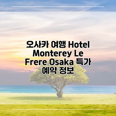 오사카 여행 Hotel Monterey Le Frere Osaka 특가 예약 정보