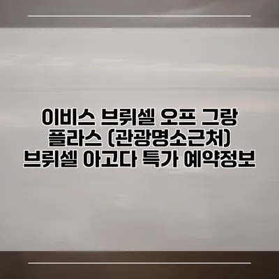 이비스 브뤼셀 오프 그랑 플라스 (관광명소근처) 브뤼셀 아고다 특가 예약정보