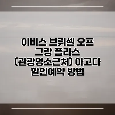 이비스 브뤼셀 오프 그랑 플라스 (관광명소근처) 아고다 할인예약 방법