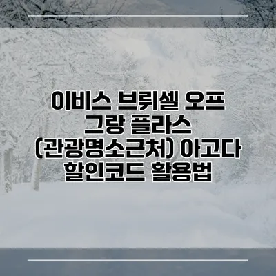이비스 브뤼셀 오프 그랑 플라스 (관광명소근처) 아고다 할인코드 활용법