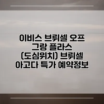 이비스 브뤼셀 오프 그랑 플라스 (도심위치) 브뤼셀 아고다 특가 예약정보