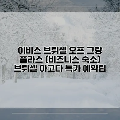 이비스 브뤼셀 오프 그랑 플라스 (비즈니스 숙소) 브뤼셀 아고다 특가 예약팁