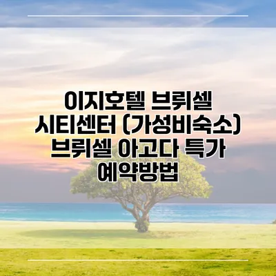 이지호텔 브뤼셀 시티센터 (가성비숙소) 브뤼셀 아고다 특가 예약방법
