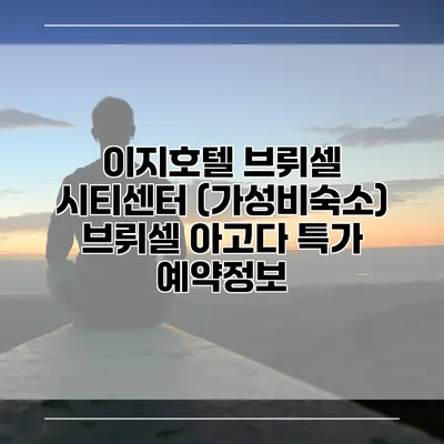 이지호텔 브뤼셀 시티센터 (가성비숙소) 브뤼셀 아고다 특가 예약정보