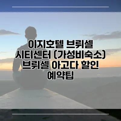 이지호텔 브뤼셀 시티센터 (가성비숙소) 브뤼셀 아고다 할인 예약팁